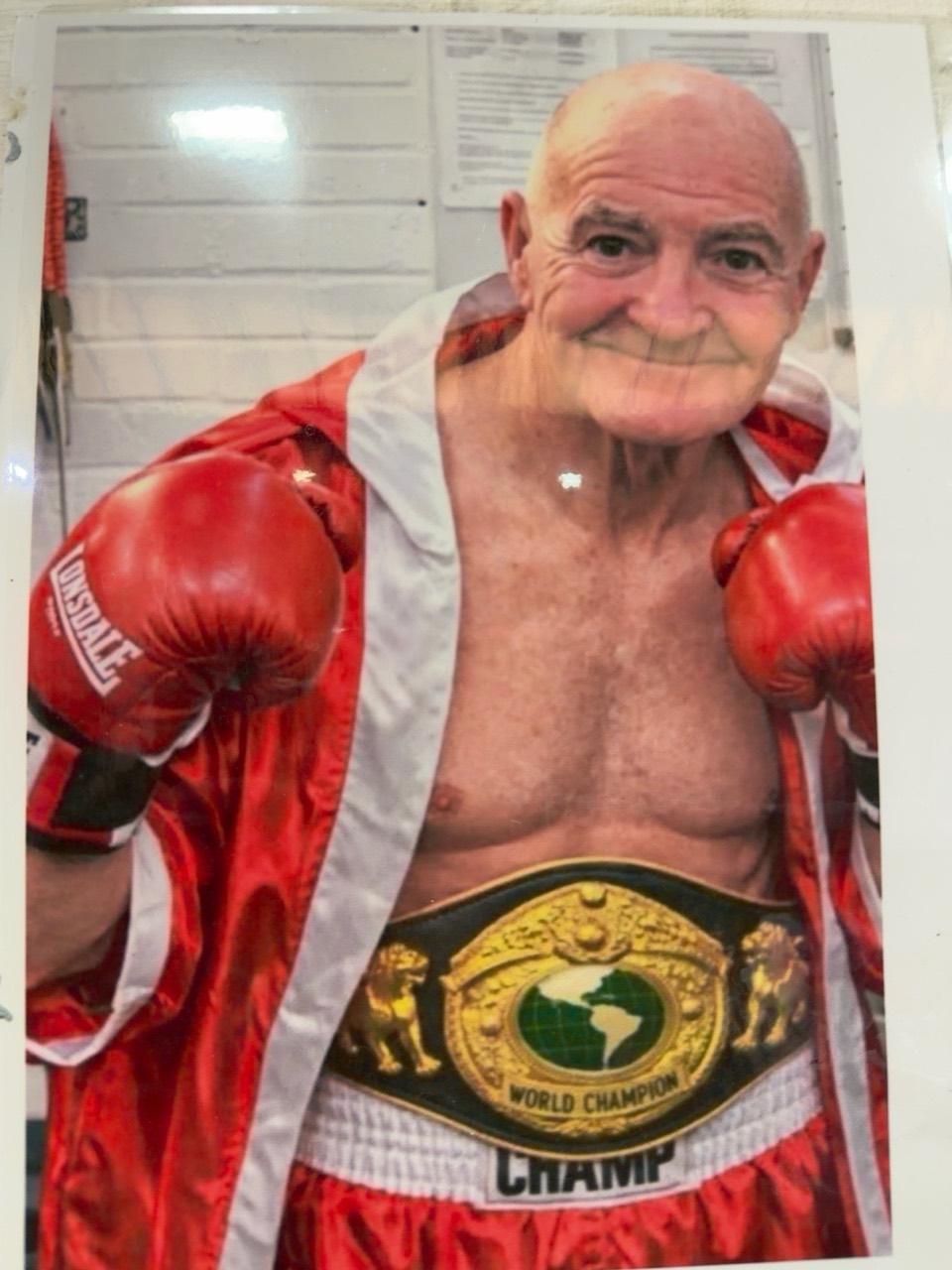 Boxing portrait displayed at Pops Community Hub